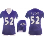 Nike Baltimore Ravens #52 Ray Lewis 2012 Purple Womens Draft Him II Top Jersey