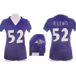 Nike Baltimore Ravens #52 Ray Lewis 2012 Purple Womens Draft Him II Top Jersey