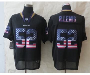 Nike Baltimore Ravens #52 Ray Lewis 2014 USA Flag Fashion Black Elite Jersey
