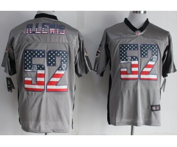 Nike Baltimore Ravens #52 Ray Lewis 2014 USA Flag Fashion Gray Elite Jersey