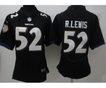 Nike Baltimore Ravens #52 Ray Lewis Black Game Womens Jersey