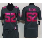 Nike Baltimore Ravens #52 Ray Lewis Breast Cancer Awareness Gray Womens Jersey