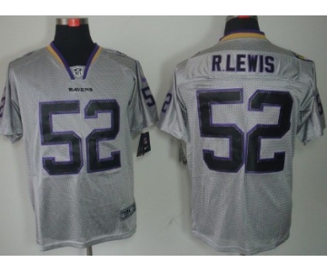 Nike Baltimore Ravens #52 Ray Lewis Lights Out Gray Elite Jersey