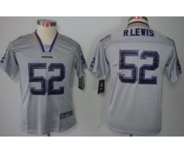 Nike Baltimore Ravens #52 Ray Lewis Lights Out Gray Kids Jersey