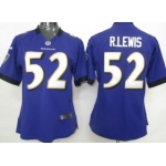 Nike Baltimore Ravens #52 Ray Lewis Purple Game Womens Jersey