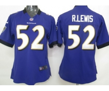 Nike Baltimore Ravens #52 Ray Lewis Purple Game Womens Jersey