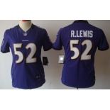 Nike Baltimore Ravens #52 Ray Lewis Purple Limited Womens Jersey
