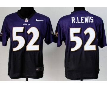 Nike Baltimore Ravens #52 Ray Lewis Purple/Black Fadeaway Elite Jersey