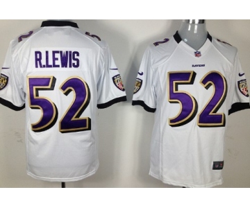 Nike Baltimore Ravens #52 Ray Lewis White Game Jersey