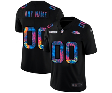 Baltimore Ravens Custom Men's Nike Multi-Color Black 2020 NFL Crucial Catch Vapor Untouchable Limited Jersey