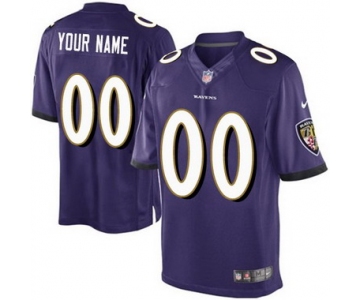 Kids' Nike Baltimore Ravens Customized 2013 Purple Limited Jersey