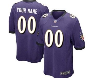 Kids' Nike Baltimore Ravens Customized Purple Game Jersey