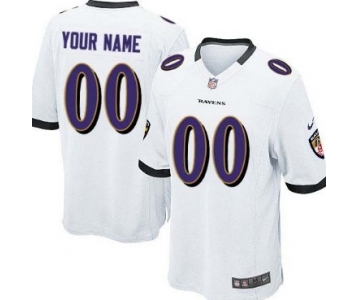 Kids' Nike Baltimore Ravens Customized White Game Jersey