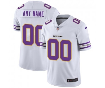 Men's Baltimore Ravens Custom Nike White Team Logo Vapor Limited NFL Jersey