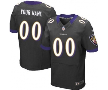 Men's Nike Baltimore Ravens Customized Black Elite Jersey