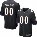 Men's Nike Baltimore Ravens Customized Black Game Jersey
