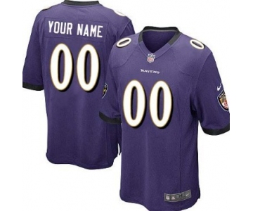 Men's Nike Baltimore Ravens Customized Purple Game Jersey