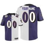 Men's Nike Baltimore Ravens Customized Purple/White Two Tone Elite Jersey