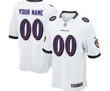 Men's Nike Baltimore Ravens Customized White Game Jersey