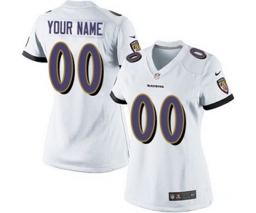 Women's Nike Baltimore Ravens Customized 2013 White Game Jersey