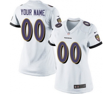 Women's Nike Baltimore Ravens Customized 2013 White Limited Jersey