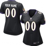 Women's Nike Baltimore Ravens Customized Black Game Jersey