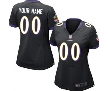 Women's Nike Baltimore Ravens Customized Black Game Jersey