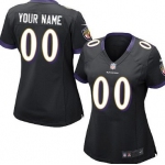 Women's Nike Baltimore Ravens Customized Black Limited Jersey