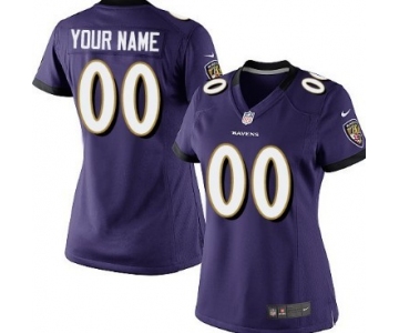Women's Nike Baltimore Ravens Customized Purple Game Jersey