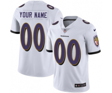 Youth Nike Baltimore Ravens White Customized Vapor Untouchable Player Limited Jersey
