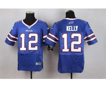 Men's Buffalo Bills #12 Jim Kelly 2013 Nike Light Blue Elite Jersey