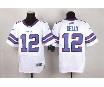 Men's Buffalo Bills #12 Jim Kelly 2013 Nike White Elite Jersey