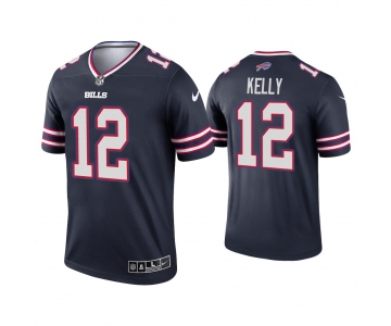 Men's Womens Youth Kids Buffalo Bills #12 Jim Kelly Navy Stitched NFL Limited Inverted Legend Jersey