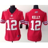 Women's Buffalo Bills #12 Jim Kelly Retired Player Nike Red Color Rush 2015 NFL Game Jersey