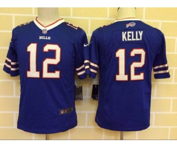 Youth Buffalo Bills #12 Jim Kelly Home Royal Blue Team Color 2013 NFL Nike Game Jersey