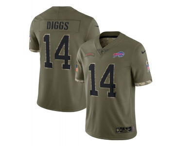 Men's Buffalo Bills #14 Stefon Diggs 2022 Olive Salute To Service Limited Stitched Jersey