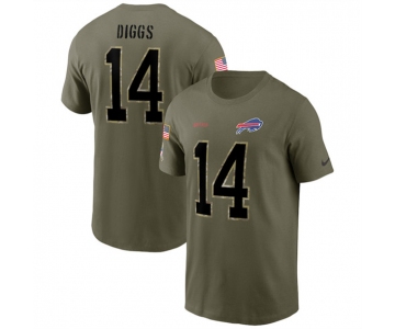 Men's Buffalo Bills #14 Stefon Diggs 2022 Olive Salute to Service T-Shirt