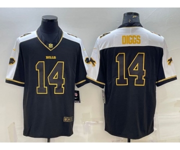 Men's Buffalo Bills #14 Stefon Diggs Black Gold Thanksgiving Vapor Untouchable Limited Stitched Jersey