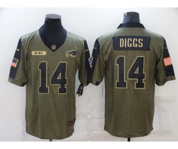 Men's Buffalo Bills #14 Stefon Diggs Nike Olive 2021 Salute To Service Limited Player Jersey