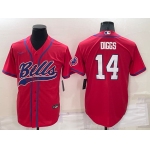 Men's Buffalo Bills #14 Stefon Diggs Red Stitched Cool Base Nike Baseball Jersey