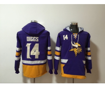 Men's Minnesota Vikings #14 Stefon Diggs NEW Purple Pocket Stitched NFL Pullover Hoodie