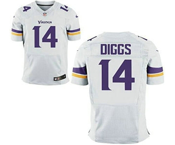 Men's Minnesota Vikings #14 Stefon Diggs White Road NFL Nike Elite Jersey