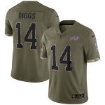 Men's Womens Youth Kids Buffalo Bills #14 Stefon Diggs Nike 2022 Salute To Service Limited Jersey - Olive