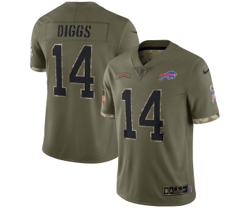 Men's Womens Youth Kids Buffalo Bills #14 Stefon Diggs Nike 2022 Salute To Service Limited Jersey - Olive
