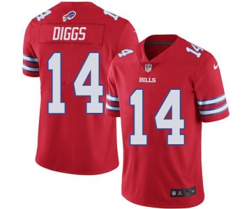 Men's Womens Youth Kids Buffalo Bills #14 Stefon Diggs Red Stitched NFL Limited Rush Jersey