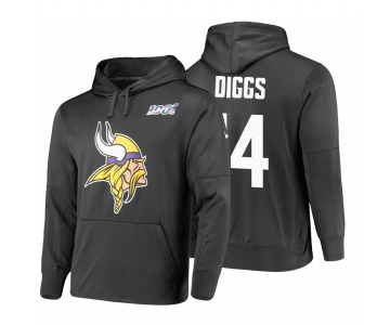 Minnesota Vikings #14 Stefon Diggs Nike NFL 100 Primary Logo Circuit Name & Number Pullover Hoodie Anthracite