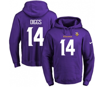 Nike Vikings #14 Stefon Diggs Purple Name & Number Pullover NFL Hoodie