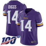 Vikings #14 Stefon Diggs Purple Team Color Men's Stitched Football 100th Season Vapor Limited Jersey