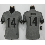 Women's Minnesota Vikings #14 Stefon Diggs Nike Gray Gridiron NFL Gray Limited Jersey