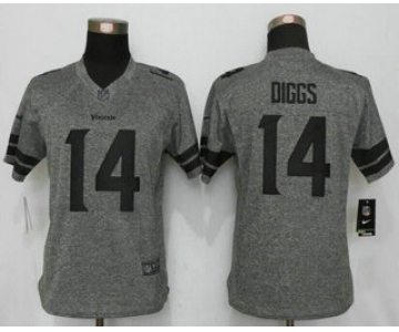 Women's Minnesota Vikings #14 Stefon Diggs Nike Gray Gridiron NFL Gray Limited Jersey